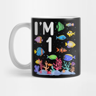 1st Birthday Party Tropical Fish I'm One Year Old age Bday Mug